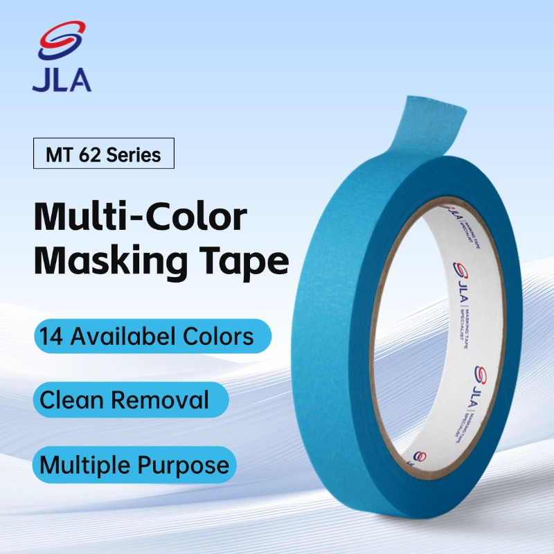 Multi-Color Masking Tape Roll, Easy Tear No Residue Adhesive Tape for General Purpose (MT 62)