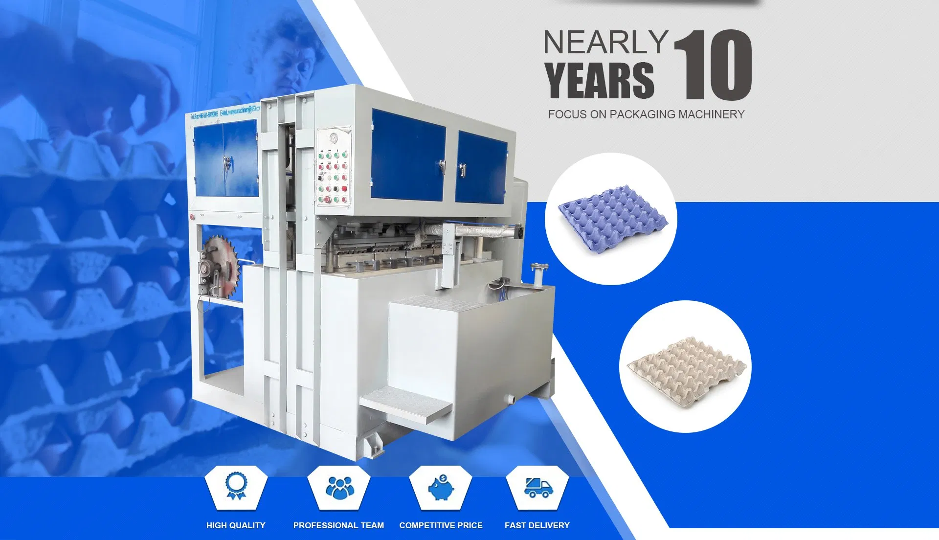 20 kW-70 kW kleine Eierpalettenmaschine, Apfelpaletten-Herstellungsmaschine, Papierzellstoff-Formmaschine für Altpapier-Recycling