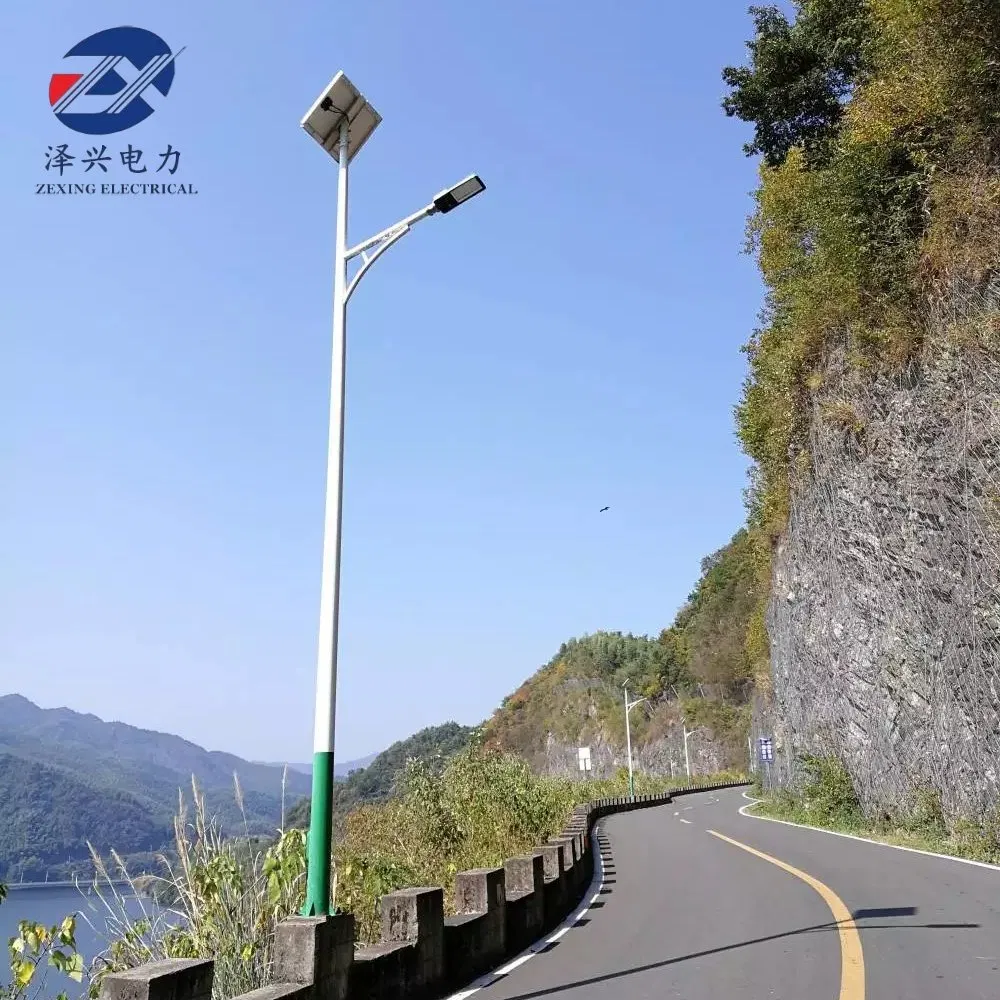 Electric 3-20m Galvanized Solar Panel LED Street Lighting Pole Public Outdoor Road Aluminum 4m 5m 6m 7m 8m 9m 10m 11m 12m Street Light Pole