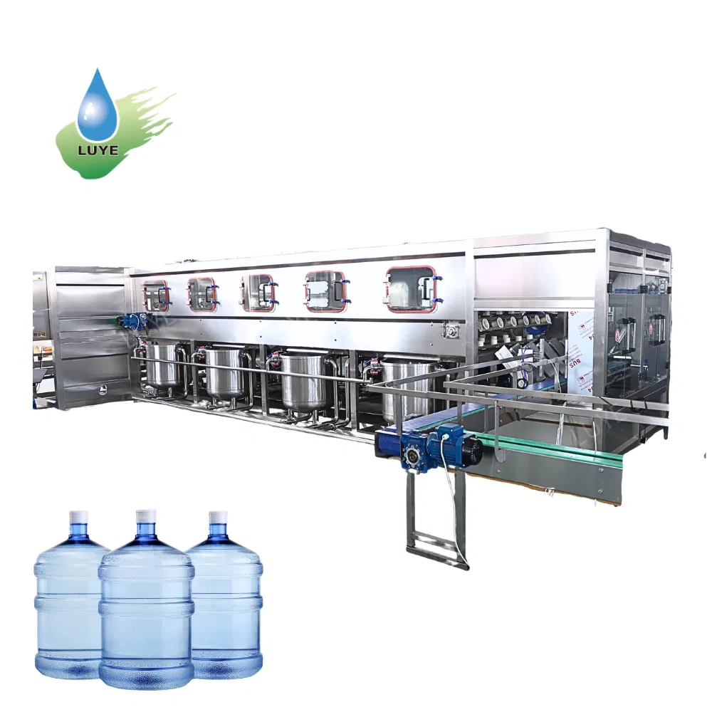 Automatic 20L Bottle Washing Machine Automated Bottle Filling for Small 5 Gallon Plant 600 Bph