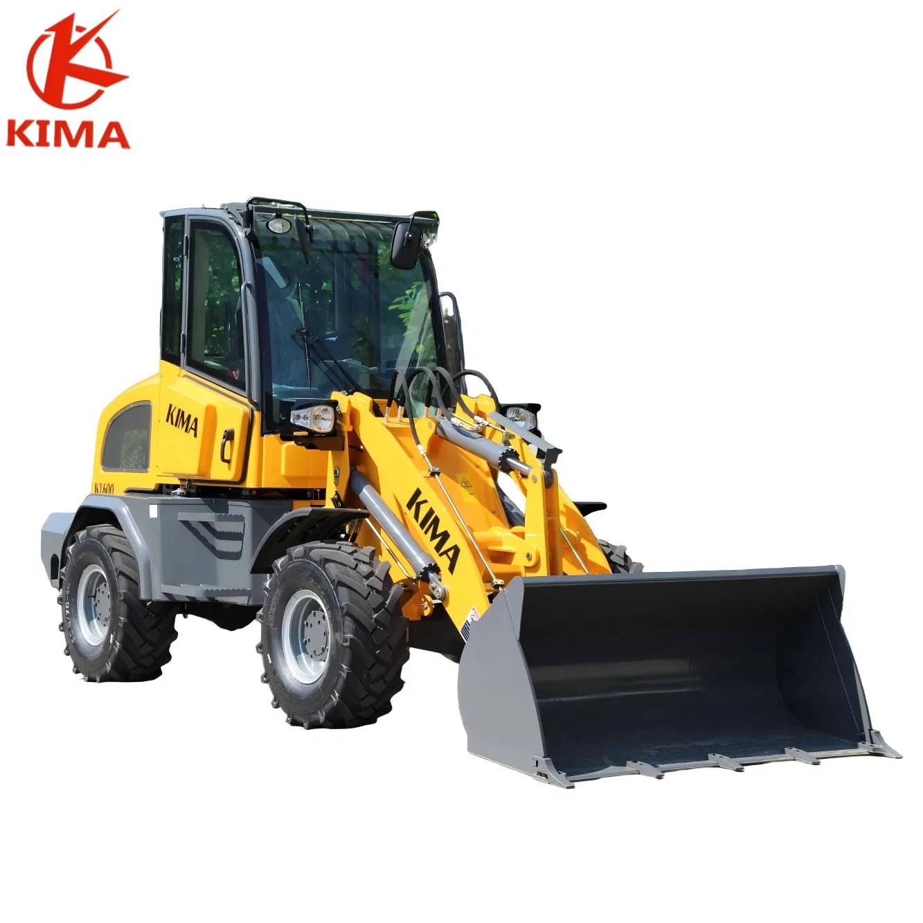 K1600 Construction Loader with Three Hydraulic Lines Articulated Mini Wheel Loader